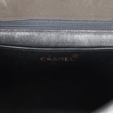 Vintage Chanel Maxi Classic Chain Around Single Flap Bag Black Patent Gold Hardware