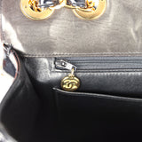 Vintage Chanel Maxi Classic Chain Around Single Flap Bag Black Patent Gold Hardware