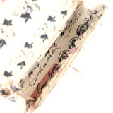 Vintage Chanel Mini Logo Square Flap Bag Light Pink Multi Printed Nylon Light Gold Hardware