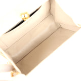 Vintage Chanel Box Clutch Bag Beige Lambskin Gold Hardware
