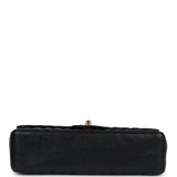 Vintage Chanel Medium Vertical Flap Bag Black Caviar Gold Hardware