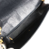 Vintage Chanel Medium Vertical Flap Bag Black Caviar Gold Hardware