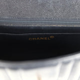Vintage Chanel Medium Vertical Flap Bag Black Caviar Gold Hardware