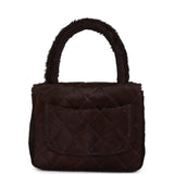 Vintage Chanel Micro Kelly Child Dark Brown Pony Hair Gold Hardware