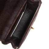 Vintage Chanel Micro Kelly Child Dark Brown Pony Hair Gold Hardware
