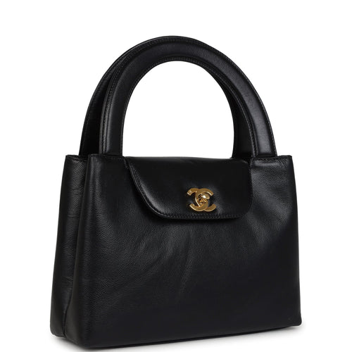 Vintage Chanel Large Kelly Black Caviar Gold Hardware