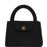 Vintage Chanel Large Kelly Rope Black Woven Gold Hardware