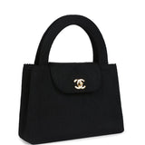 Vintage Chanel Large Kelly Rope Black Woven Gold Hardware