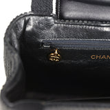 Vintage Chanel Large Kelly Rope Black Woven Gold Hardware