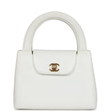 Vintage Chanel Small Kelly White Caviar Gold Hardware