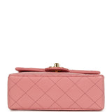 Vintage Chanel Mini Square Flap Dark Pink Lambskin Gold Hardware