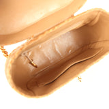 Vintage Chanel Basket Bag Beige Lambskin and Rattan Wicker Gold Hardware