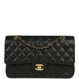 Vintage Chanel Medium Classic Double Flap Bag Black Caviar Gold Hardware