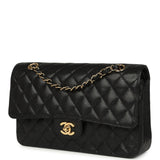 Vintage Chanel Medium Classic Double Flap Bag Black Caviar Gold Hardware