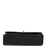 Vintage Chanel Medium Classic Double Flap Bag Black Caviar Gold Hardware