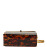 Vintage Chanel Minaudiere Clutch with Chain Tortoiseshell Acrylic Gold Hardware