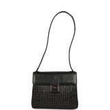 Vintage Chanel Wicker Basket Bag Black Lambskin and Rattan Bakelite Hardware