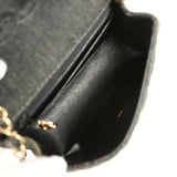 Vintage Chanel Mini Square Flap Bag Black Denim Gold Hardware
