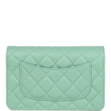Chanel Wallet On Chain WOC Light Green Caviar Light Gold Hardware