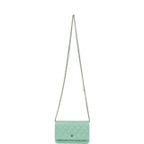 Chanel Wallet On Chain WOC Light Green Caviar Light Gold Hardware