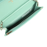 Chanel Wallet On Chain WOC Light Green Caviar Light Gold Hardware