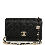 Chanel Wallet On Chain WOC Black Lambskin Light Gold Hardware