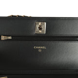 Chanel Wallet On Chain WOC Black Lambskin Light Gold Hardware
