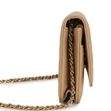 Chanel Wallet On Chain WOC Beige Shiny Caviar Light Gold Hardware