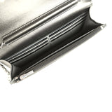 Chanel Wallet On Chain WOC Metallic Grey Lambskin Silver Hardware