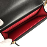 Chanel 19 Wallet On Chain WOC Black Shiny Lambskin Mixed Metal Hardware