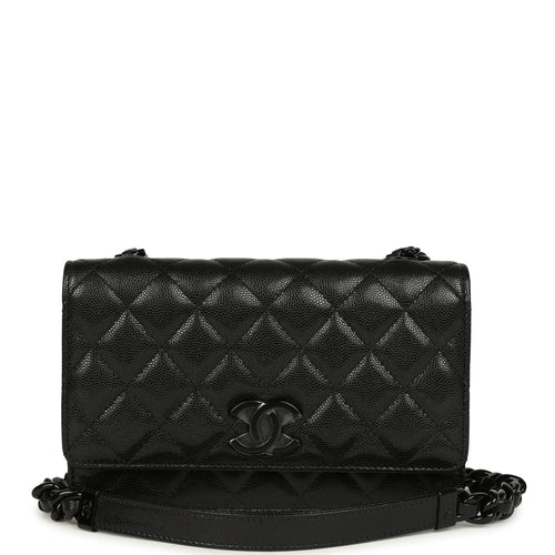 Chanel Wallet On Chain WOC So Black Caviar Black Hardware
