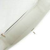 Chanel XXL Classic Single Flap Bag White Shiny Caviar Light Gold Hardware