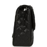 Chanel XXL Classic Single Flap Bag Black Shiny Caviar Light Gold Hardware