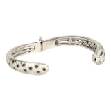 Cartier Panthere De Cartier Medium Half-Pave Bracelet Onyx & Diamonds 18K White Gold Hardware