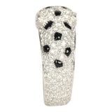 Cartier Panthere De Cartier Medium Half-Pave Ring Onyx & Diamonds 18K White Gold Hardware