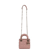 Christian Dior Mini Lady Bag Blush Cannage Lambskin Light Gold Hardware