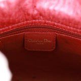 Pre-owned Christian Dior Mini Lady Bag Burgundy Ostrich Gold Hardware