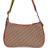 Pre-owned Christian Dior Saddle Bag Rasta Trotter Canvas Silver Hardware