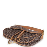 Pre-owned Christian Dior Double Saddle Bag Brown Diorissimo Canvas Gold Hardware