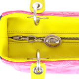 Pre-owned Christian Dior Medium Lady Dior Tricolor Cannage Lambskin Silver Hardware