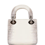 Christian Dior Small Lady Dior Tote White Himalaya Crocodile Silver Hardware