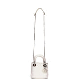 Christian Dior Small Lady Dior Tote White Himalaya Crocodile Silver Hardware