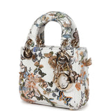 Christian Dior Micro Lady Dior with Small Trunk Multicolor Embroidered Calfskin Light Gold Hardware