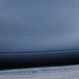 Christian Dior Convertible Clutch Bag Blue Alligator Light Gold Hardware