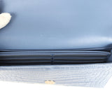 Christian Dior Convertible Clutch Bag Blue Alligator Light Gold Hardware