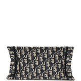 Pre-owned Christian Dior "Oblique" Small Book Tote Ecru and Navy Blue Embroidered Canvas