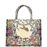 Christian Dior "4 Saisons Eté Soleil" Medium Book Tote White and Purple Multicolor Embroidered Canvas
