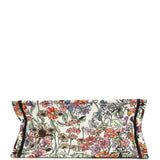 Christian Dior "4 Saisons Eté Soleil" Medium Book Tote White and Purple Multicolor Embroidered Canvas