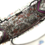 Christian Dior "4 Saisons Eté Soleil" Medium Book Tote White and Purple Multicolor Embroidered Canvas