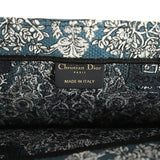 Christian Dior "All Around The World" Medium Book Tote Grey and Teal Multicolor Embroidered Canvas
